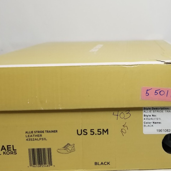 Michael Kors Women's 5.5 Allie Stride Trainer Lace-Up Sneakers Black NWT - Picture 7 of 7
